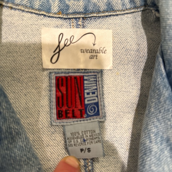 Vintage 90s #Denim Fringe Trench • Aztec #Western Jacket • FREE SHIPPING - Picture 9 of 9